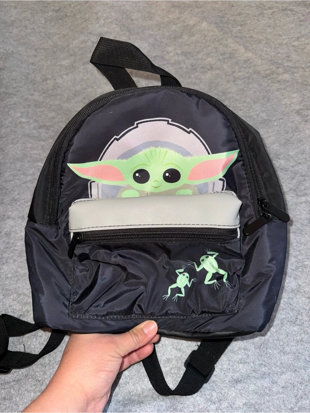 Star Wars Kids Backpack in Black with Green Grogu Artwork